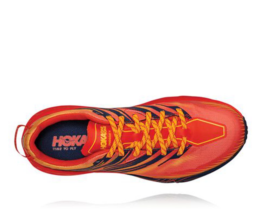 Hoka One One Speedgoat 4 Gore-Tex Trailskor Herr - Röda - FNYOK-9201